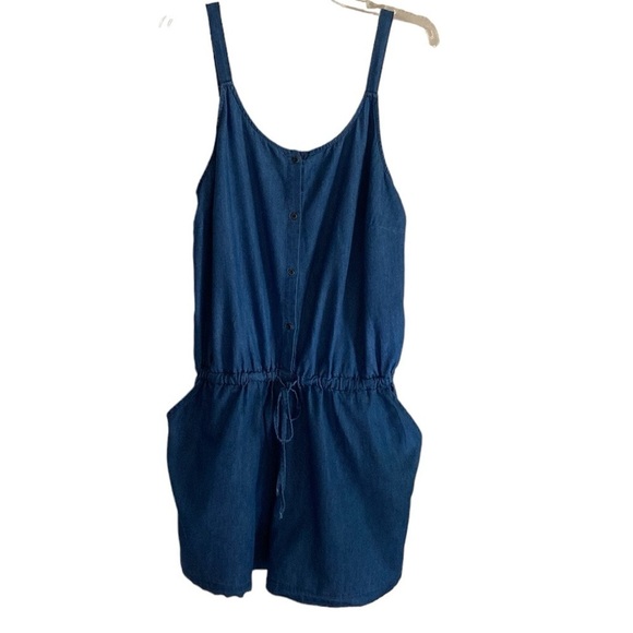 Vintage Just Be Women’s Chambray Romper Size Medium - Picture 1 of 4